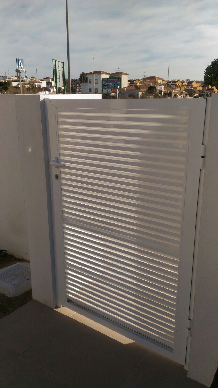 Custom aluminium side entrance gate for residential property in Orihuela Costa