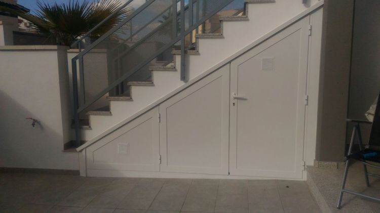 Professional aluminum cabinetry for understairs and rooftop storage, Costa Blanca